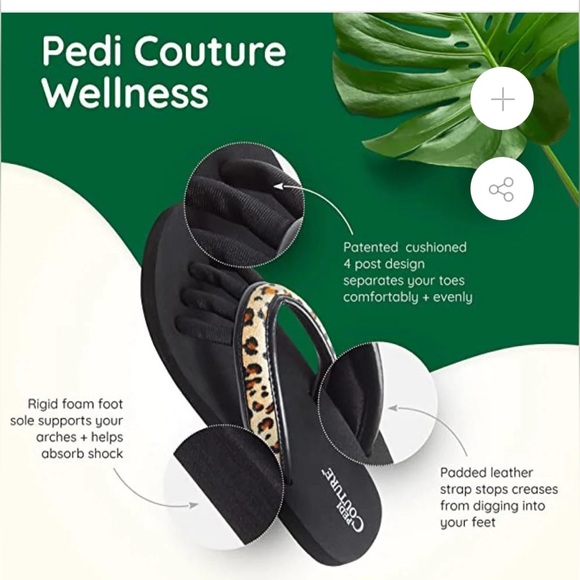 Pedi Couture Leopard Print Pedicure Flip Flops Sandals Size XL (10-11) NWT - Picture 2 of 4